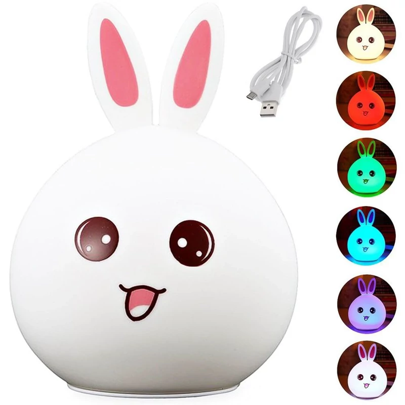 چراغ خواب خرگوش Cute سیلیکونی 865-9 مدل 15542